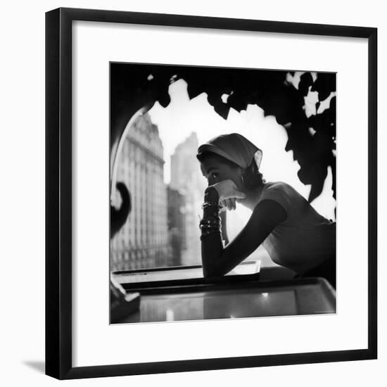 Model Wearing Nursemaid's Kerchief by Lilly Dache-Gordon Parks-Framed Premium Photographic Print