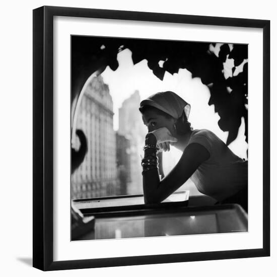 Model Wearing Nursemaid's Kerchief by Lilly Dache-Gordon Parks-Framed Premium Photographic Print