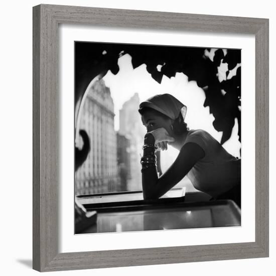 Model Wearing Nursemaid's Kerchief by Lilly Dache-Gordon Parks-Framed Photographic Print