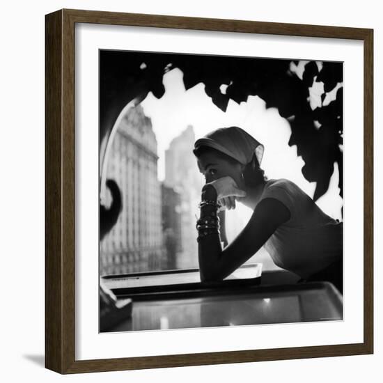 Model Wearing Nursemaid's Kerchief by Lilly Dache-Gordon Parks-Framed Photographic Print