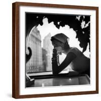 Model Wearing Nursemaid's Kerchief by Lilly Dache-Gordon Parks-Framed Photographic Print