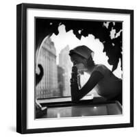 Model Wearing Nursemaid's Kerchief by Lilly Dache-Gordon Parks-Framed Photographic Print