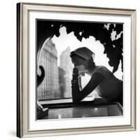 Model Wearing Nursemaid's Kerchief by Lilly Dache-Gordon Parks-Framed Photographic Print