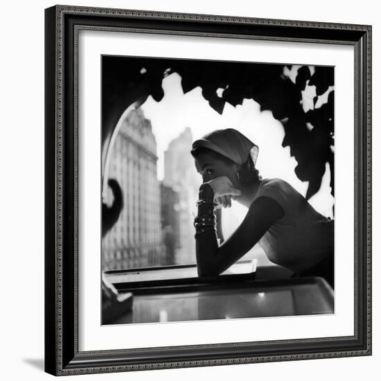 Model Wearing Nursemaid's Kerchief by Lilly Dache-Gordon Parks-Framed Photographic Print