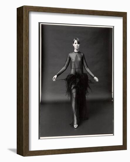 Model Wearing See Through Dress Designed by Yves St. Laurent, at New York City Fashion Show-Bill Ray-Framed Photographic Print