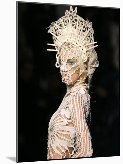 Model Wears a Creation by French Fashion Designer Jean-Paul Gaultier-null-Mounted Photographic Print