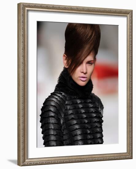 Model Wears an Outfit by Portuguese Designer Anabela Baldaque During the Portugal Fashion Weekend-null-Framed Photographic Print