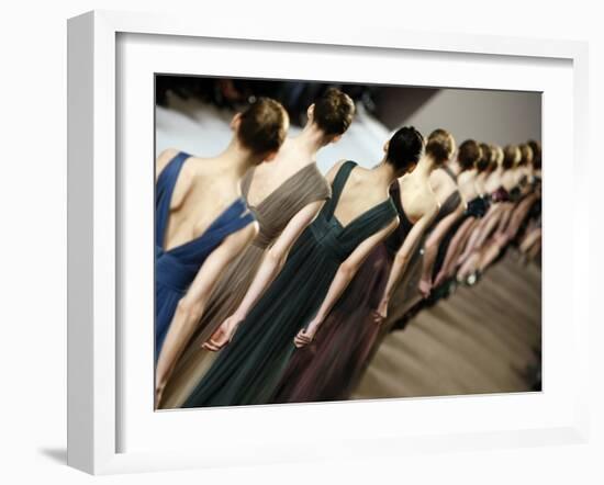Model Wears Creations by Lebanese Fashion Designer Elie Saab-null-Framed Photographic Print