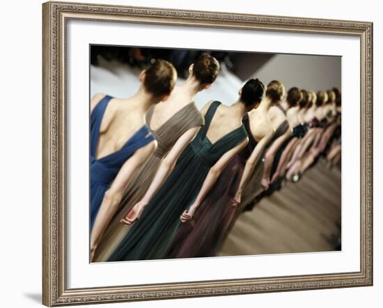 Model Wears Creations by Lebanese Fashion Designer Elie Saab-null-Framed Photographic Print