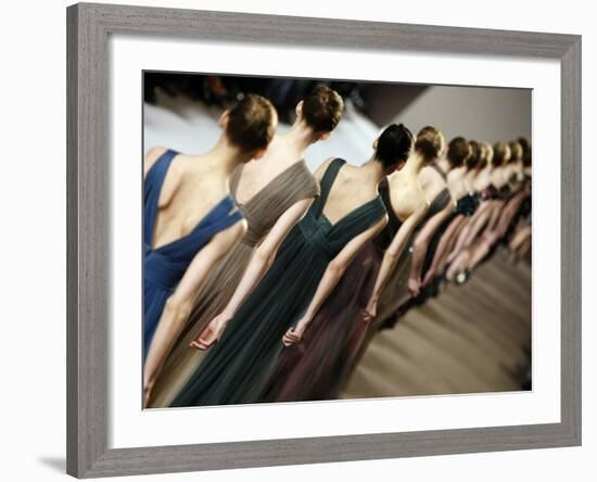 Model Wears Creations by Lebanese Fashion Designer Elie Saab-null-Framed Photographic Print