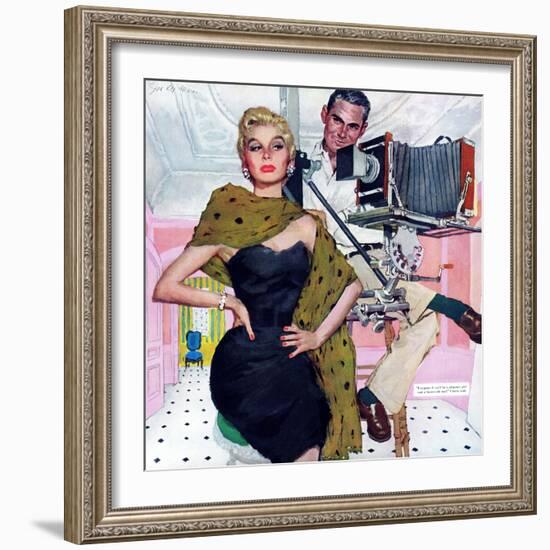 Model Wife  - Saturday Evening Post "Leading Ladies", August 13, 1955 pg.20-Joe deMers-Framed Giclee Print