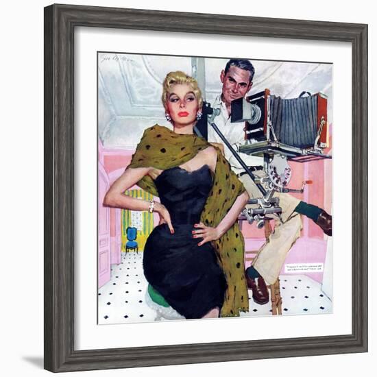 Model Wife  - Saturday Evening Post "Leading Ladies", August 13, 1955 pg.20-Joe deMers-Framed Giclee Print