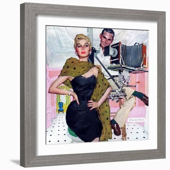 Model Wife  - Saturday Evening Post "Leading Ladies", August 13, 1955 pg.20-Joe deMers-Framed Giclee Print