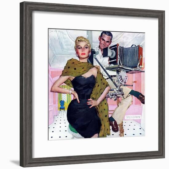 Model Wife  - Saturday Evening Post "Leading Ladies", August 13, 1955 pg.20-Joe deMers-Framed Giclee Print