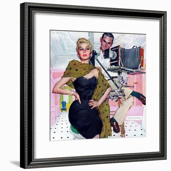 Model Wife  - Saturday Evening Post "Leading Ladies", August 13, 1955 pg.20-Joe deMers-Framed Giclee Print