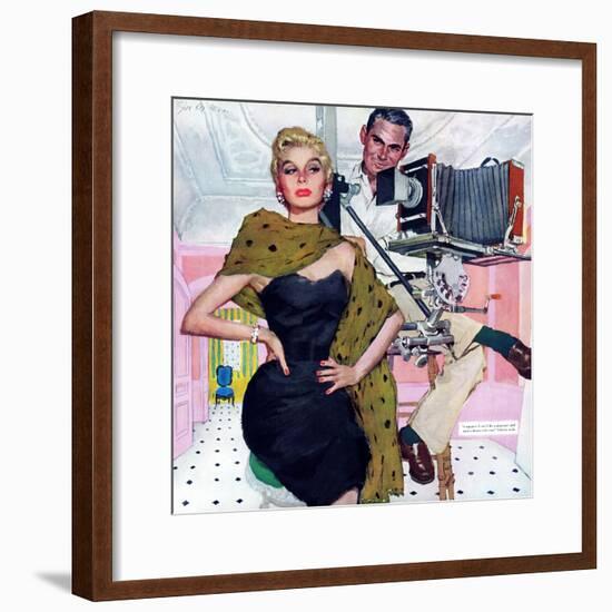 Model Wife  - Saturday Evening Post "Leading Ladies", August 13, 1955 pg.20-Joe deMers-Framed Giclee Print