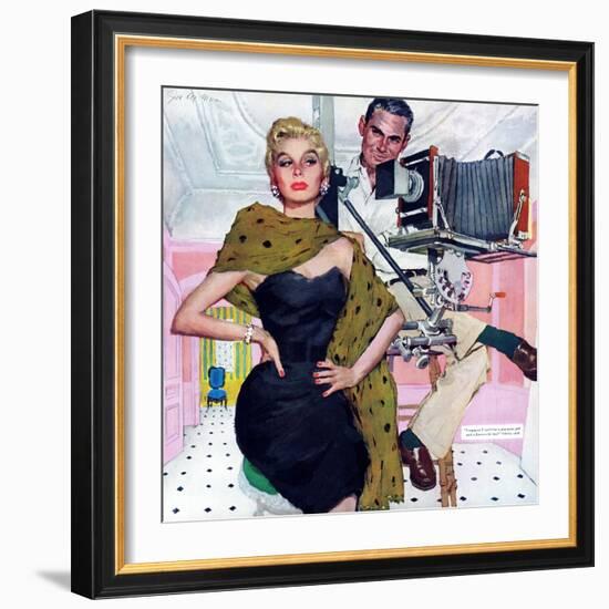 Model Wife  - Saturday Evening Post "Leading Ladies", August 13, 1955 pg.20-Joe deMers-Framed Giclee Print