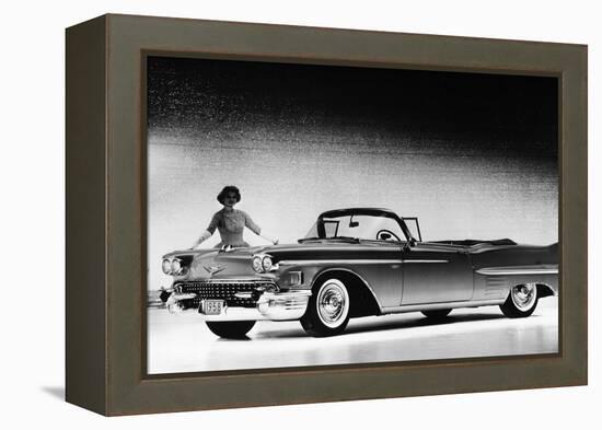 Model with a Cadillac Car, 1958-null-Framed Premier Image Canvas