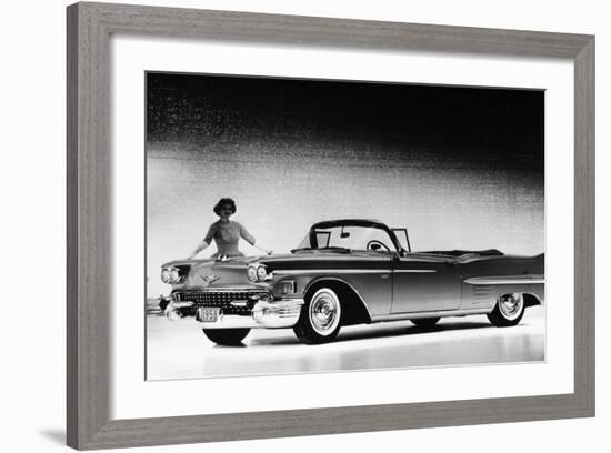 Model with a Cadillac Car, 1958-null-Framed Photographic Print