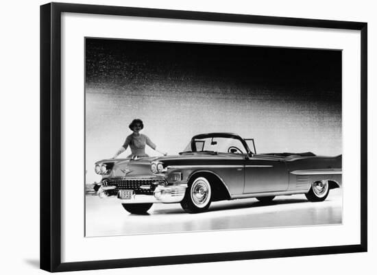 Model with a Cadillac Car, 1958-null-Framed Photographic Print