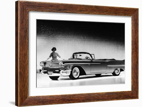 Model with a Cadillac Car, 1958-null-Framed Photographic Print