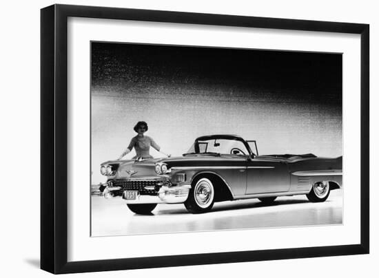 Model with a Cadillac Car, 1958-null-Framed Photographic Print