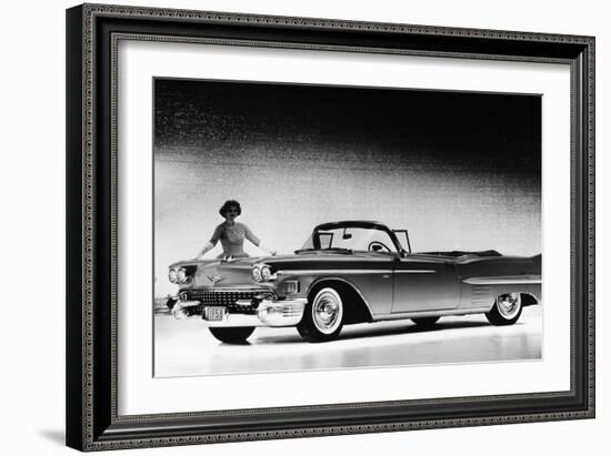 Model with a Cadillac Car, 1958-null-Framed Photographic Print