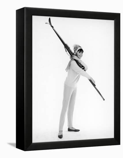 Model with Skis-null-Framed Premier Image Canvas