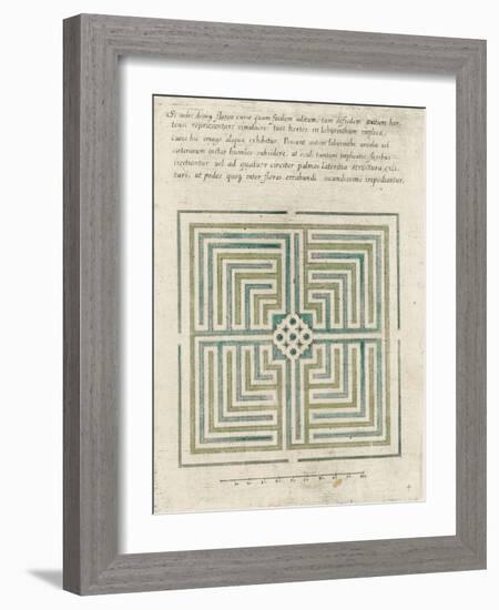 Modèle de labyrinthe de jardin-null-Framed Giclee Print