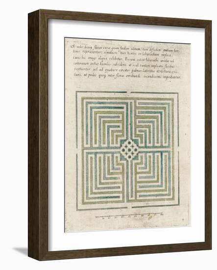 Modèle de labyrinthe de jardin-null-Framed Giclee Print