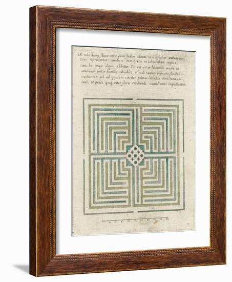 Modèle de labyrinthe de jardin-null-Framed Giclee Print