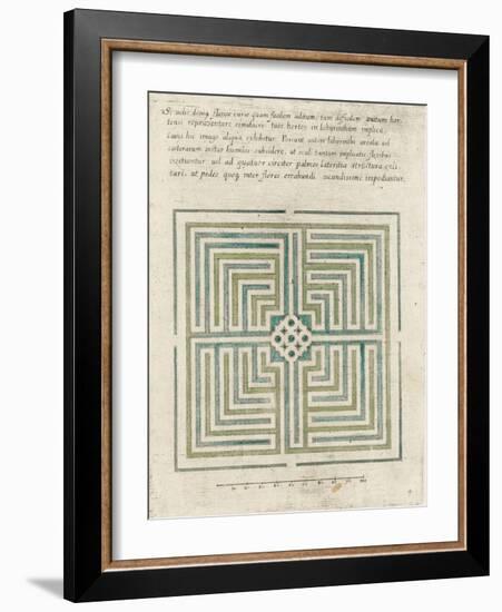 Modèle de labyrinthe de jardin-null-Framed Giclee Print