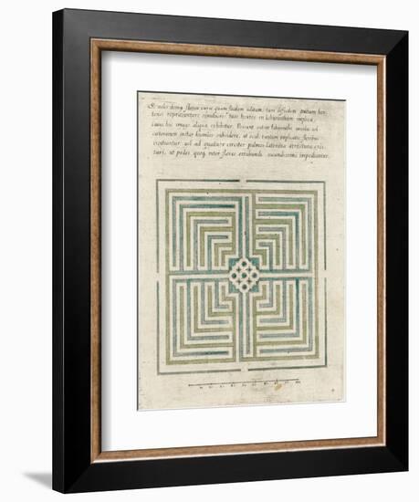 Modèle de labyrinthe de jardin-null-Framed Giclee Print