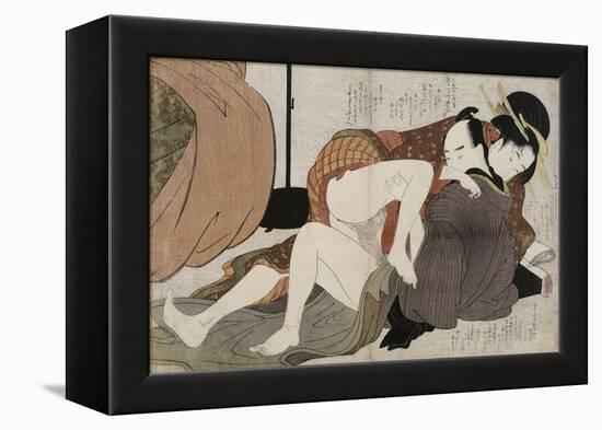 Modèles d'étreintes-Katsushika Hokusai-Framed Premier Image Canvas