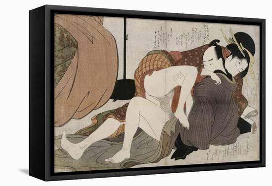 Modèles d'étreintes-Katsushika Hokusai-Framed Premier Image Canvas