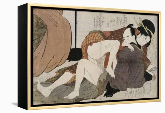 Modèles d'étreintes-Katsushika Hokusai-Framed Premier Image Canvas