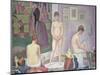 Models, 1886-88 (Oil on Canvas)-Georges Pierre Seurat-Mounted Giclee Print