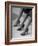 Models Displaying Different Styles of Shoes-Nina Leen-Framed Photographic Print