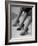 Models Displaying Different Styles of Shoes-Nina Leen-Framed Photographic Print