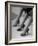 Models Displaying Different Styles of Shoes-Nina Leen-Framed Photographic Print