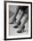 Models Displaying Different Styles of Shoes-Nina Leen-Framed Photographic Print