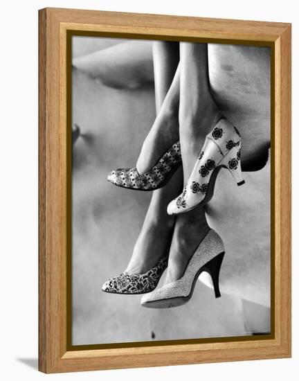 Models Displaying Printed Leather Shoes-Gordon Parks-Framed Premier Image Canvas