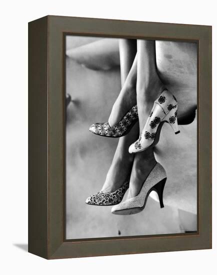 Models Displaying Printed Leather Shoes-Gordon Parks-Framed Premier Image Canvas