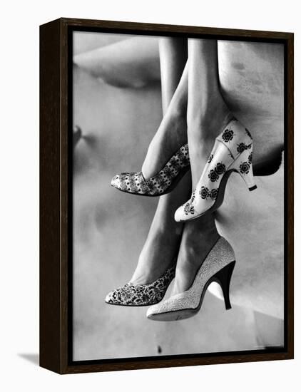 Models Displaying Printed Leather Shoes-Gordon Parks-Framed Premier Image Canvas