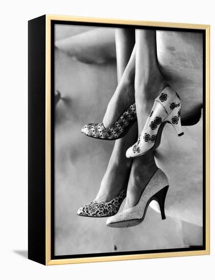 Models Displaying Printed Leather Shoes-Gordon Parks-Framed Premier Image Canvas