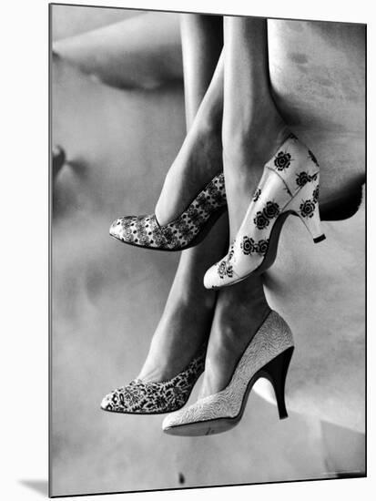 Models Displaying Printed Leather Shoes-Gordon Parks-Mounted Premium Photographic Print