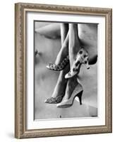 Models Displaying Printed Leather Shoes-Gordon Parks-Framed Photographic Print