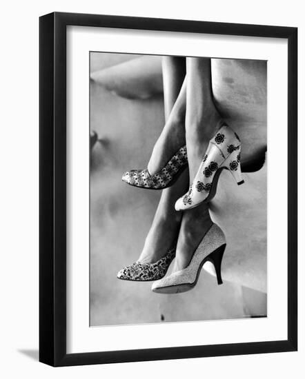 Models Displaying Printed Leather Shoes-Gordon Parks-Framed Photographic Print