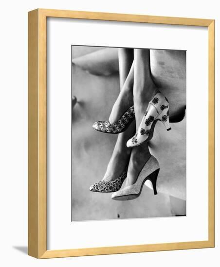 Models Displaying Printed Leather Shoes-Gordon Parks-Framed Photographic Print