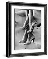 Models Displaying Printed Leather Shoes-Gordon Parks-Framed Photographic Print
